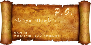 Páger Olivér névjegykártya