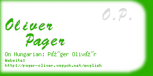 oliver pager business card